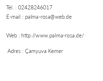 Palma Rosa iletiim bilgileri